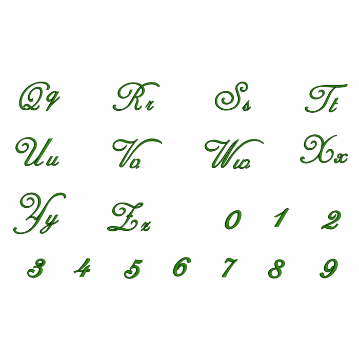 Anton Font Machine Embroidery Script Upper and Lower Case 1 2 3 inches