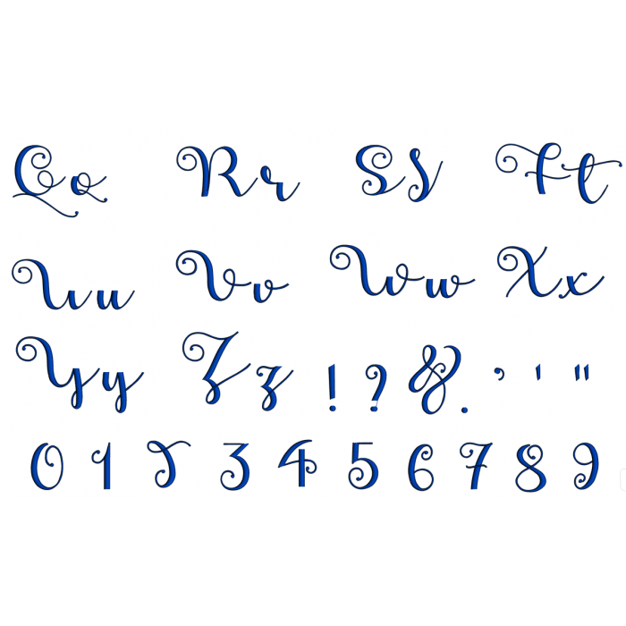 Apple Font Machine Embroidery Script Upper and Lower Case 1 2 3 inches