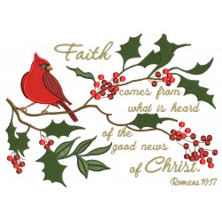 Faith Comes From What is Heard of The Good News of Christ Romans 10-17 Filled Machine Embroidery Digitized Design Pattern