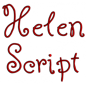 Helen Font Machine Embroidery Script Upper and Lower Case 1 2 3 inches