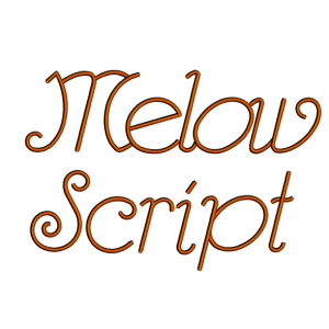 Melow Font Machine Embroidery Script Upper and Lower Case 1 2 3 inches