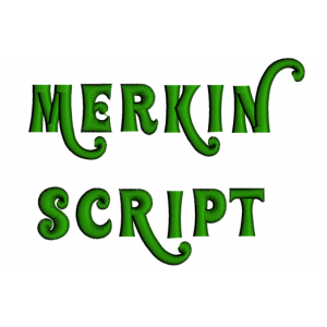 Merkin Font Machine Embroidery Script Upper and Lower Case 1 2 3 inches