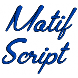 Motif Font Machine Embroidery Script Upper and Lower Case 1 2 3 inches