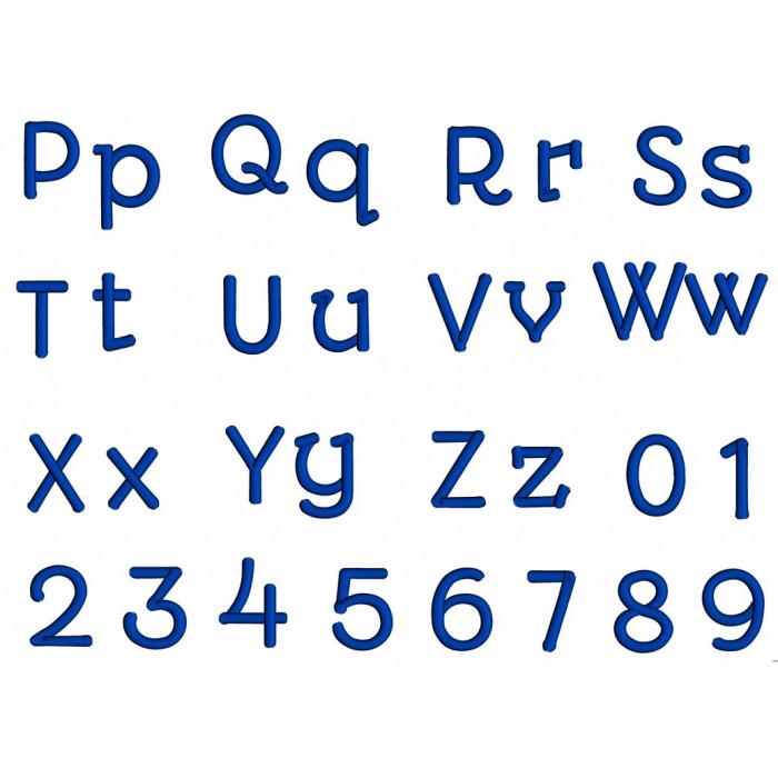 Novid Font Machine Embroidery Script Upper and Lower Case 1 2 3 inches