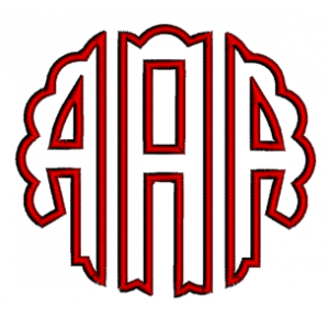 Scalloped Monogram Font Machine Embroidery Upper and Lower Case 1 2 3 inches