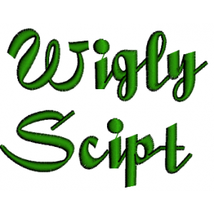 Wigly Font Machine Embroidery Script Upper and Lower Case 1 2 3 inches