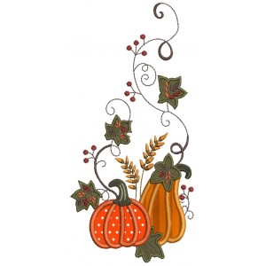 Decorative Pumpkins Applique  Machine Embroidery Digitized Design Pattern