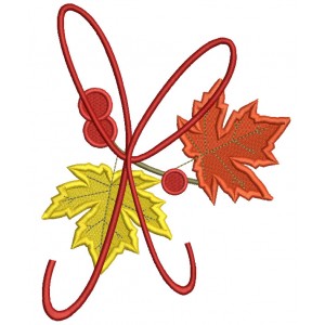 Leaves Tied in a Beautiful Knot Filled Machine Embroidery Digitized Design Pattern