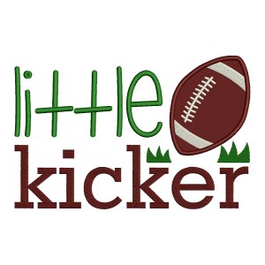 Little Kicker Football Applique Machine Embroidery Digitized Design Pattern