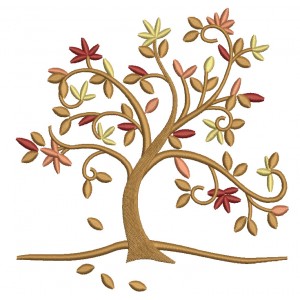 Majestic Fall Whimsical Tree Filled Machine Embroidery Digitized Design Pattern