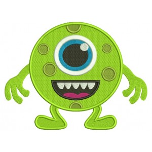 One Eyed Monster Filled Machine Embroidery Digitized Design Pattern