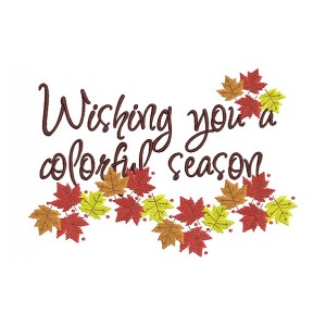 Wishing You  Colorful Season Fall Trees Filled Machine Embroidery Digitized Design Pattern