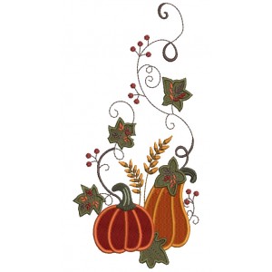Decorative Pumpkins Filled Machine Embroidery Digitized Design Pattern