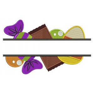 Halloween Candy Split Filled Machine Embroidery Digitized Design Pattern