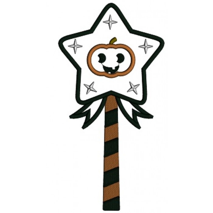Pumpkin Star Magic Wand Halloween Applique Machine Embroidery Digitized Pumpkin Star Magic Wand Halloween Applique Machine Embroidery Digitized