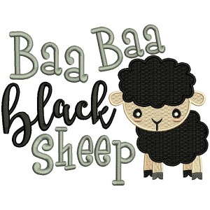Baa Baa Black Sheep Filled Machine Embroidery Design Digitized Pattern