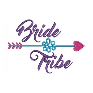 Bride Tribe Wedding Filled Machine Embroidery Digitized Design Pattern
