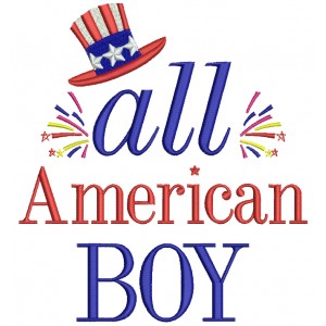 All American Boy USA Fileld Machine Embroidery Digitized Design Pattern 
