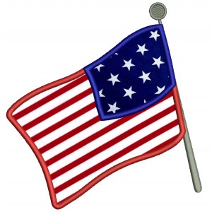 American Flag Applique Machine Embroidery Digitized Design Pattern 