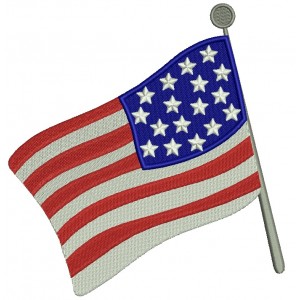 American Flag Filled Machine Embroidery Digitized Design Pattern 