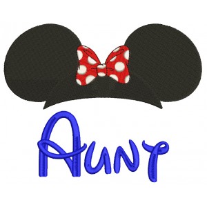 Aunty Mouse Ears looks like Minnie Mouse Filled Machine Embroidery Digitized Design Pattern 