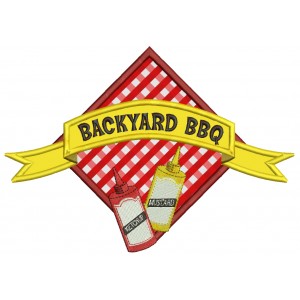 Backyard BBQ Food Applique Machine Embroidery Digitized Design Pattern 