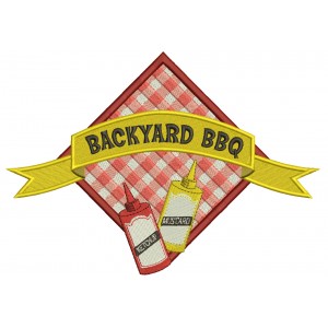 Backyard BBQ Food Filled Machine Embroidery Digitized Design Pattern 