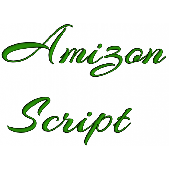 Amizon Font Machine Embroidery Script Upper and Lower Case 1 2 3 inches