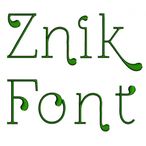 Znik Font Machine Embroidery Script Upper and Lower Case 1 2 3 inches