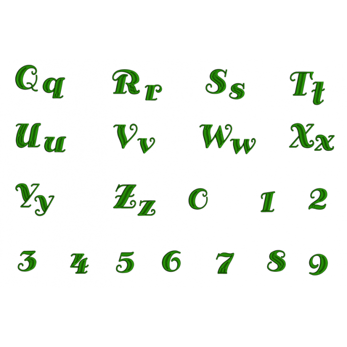 Antsy Font Machine Embroidery Script Upper and Lower Case 1 2 3 inches