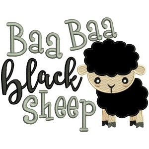 Baa Baa Black Sheep Applique Machine Embroidery Design Digitized Pattern