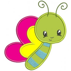 Little Baby Butterfly Applique Machine Embroidery Design Digitized Pattern
