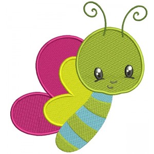 Little Baby Butterfly Filled Machine Embroidery Design Digitized Pattern