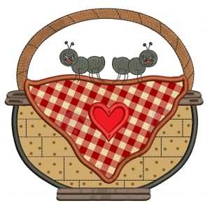 Picnic Basket Applique Machine Embroidery Design Digitized Pattern