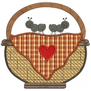 Picnic Basket Filled Machine Embroidery Design Digitized Pattern