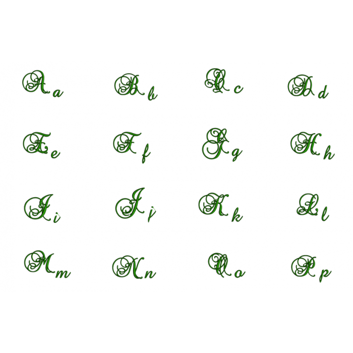 Precious Font Machine Embroidery Script Upper and Lower Case 1 2 3 inches