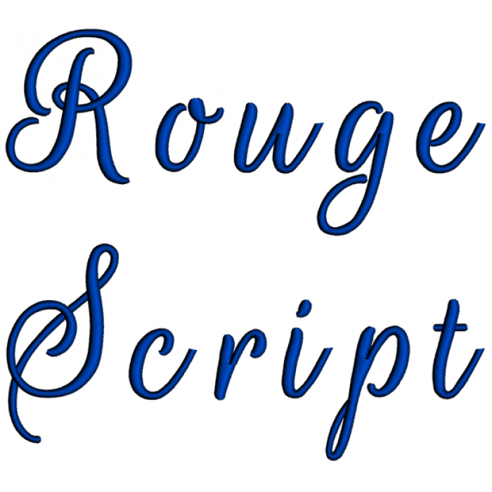 Rouge Font Machine Embroidery Script Upper and Lower Case 1 2 3 inches