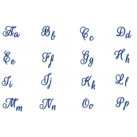 Rouge Font Machine Embroidery Script Upper and Lower Case 1 2 3 inches