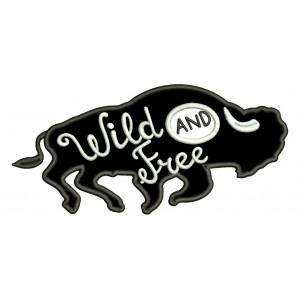Wild And Free Bison Applique Machine Embroidery Design Digitized Pattern