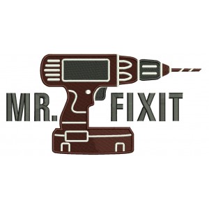 Mr Fixit Drill Filled Machine Embroidery Design Digitized Pattern