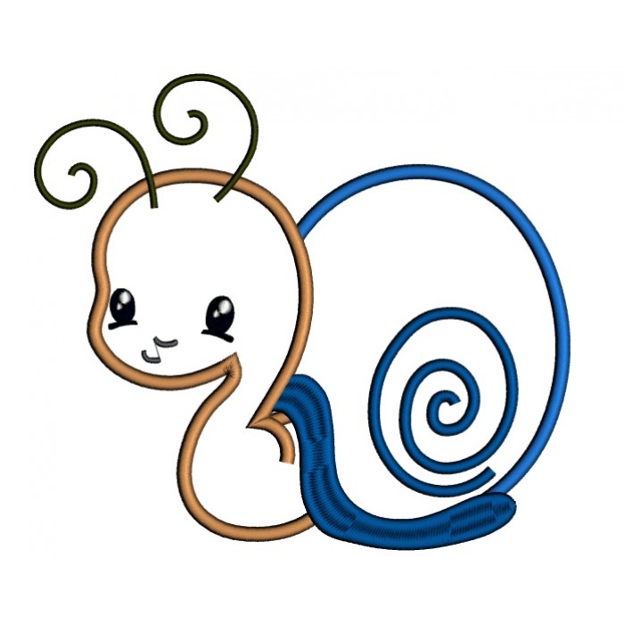 Cute Little Snail Applique Machine Embroidery Design Digitized Pattern