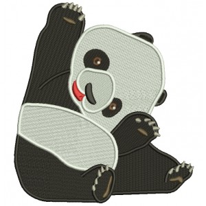 Sitting Baby Panda Filled Machine Embroidery Design Digitized Pattern