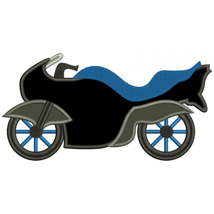 Sports Motorcycle Applique Machine Embroidery Design Digitized Pattern