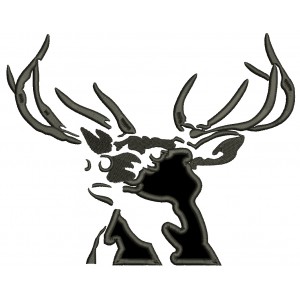 Trophy Buck Hunting Applique Machine Embroidery Design Digitized Pattern