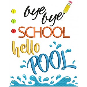 Buy Buy School Hello Pool Filled Machine Embroidery Design Digitized Pattern