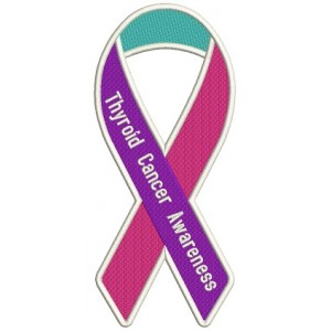 Thyroid Cancer Awareness Ribbon Filled Machine Embroidery Design Digitized Pattern