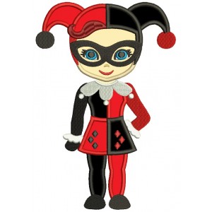 Looks Like Harley Quinn From Batman Applique Machine Embroidery Design Digitized Pattern