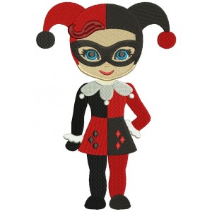Looks Like Harley Quinn From Batman Filled Machine Embroidery Design Digitized Pattern