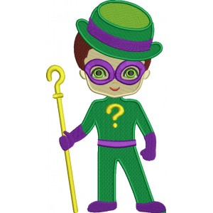 Looks Like Riddler From Batman Filled Machine Embroidery Design Digitized Pattern
