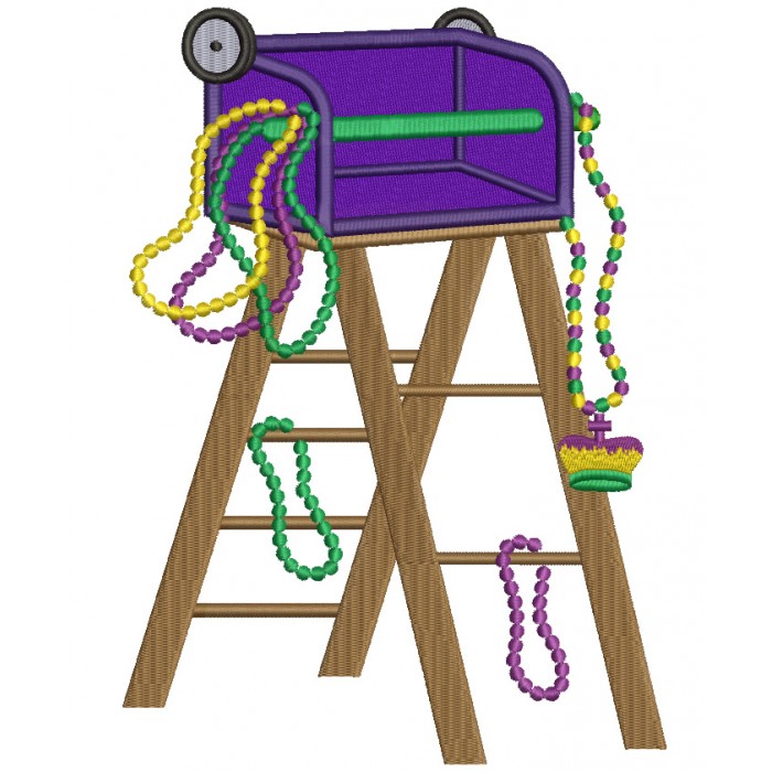 mardi gras ladder with wheels